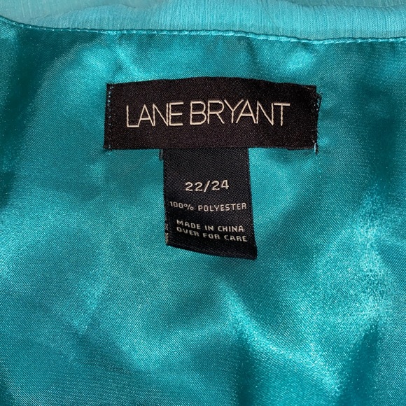 Lane Bryant 22/24 Plus Size Teal Dress Blouse with Elastic Waist - Picture 9 of 9